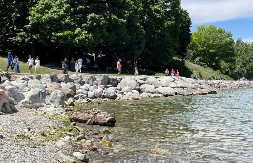 オンタリオ湖の浜辺を撮影した写真